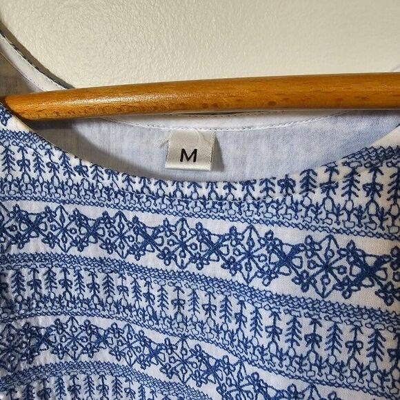 EUC NEVER WORN BOHO EMBROIDERED TASSEL HEM COTTON DRESS SIZE M - Picture 6 of 16